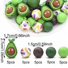 25pcs Silicone Bead Set - Strawberry Theme For DIY Jewelry Making, Necklaces, Bracelets, Keychains & Earrings Craft Supplies - Multicolor - View 13