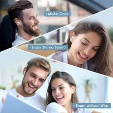 Tai nghe không dây, Tai nghe Bluetooth, Tai nghe nhét tai không dây - Khử tiếng ồn âm thanh nổi, Bluetooth 5.3, Âm thanh độ nét cao, Thời lượng pin cực dài, Lý tưởng cho nghe nhạc, tập thể dục, du lịch, Tương thích với các thiết bị thông minh - A2 - Xem 4