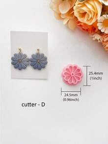Cortadores de arcilla polimérica con diseño de flores sencillas, adecuados para hacer joyas como broches y colgantes, herramientas para pendientes de arcilla polimérica