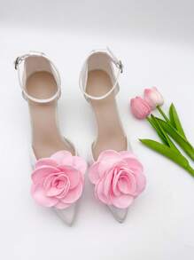 2pcs Elegant Fabric Rose Decorative Shoe Clips - Perfect For Weddings, Bridal Parties And High Heels