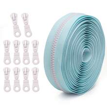 1包：5码拉链，带拉链头，撞色树脂拉链，多种款式，适用于行李箱、文具包、手工缝纫替换等。 - 彩色 - 查看 8