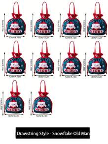 1 pieza/5 piezas/10 piezas Bolsas de regalo de Navidad, Bolsa de regalos de Papá Noel, Bolso de muñeco de nieve navideño, bolsas de Apple para regalo en Nochebuena, Empaque de frutas navideñas, Regalos para dulces, Recuerdos decorativos