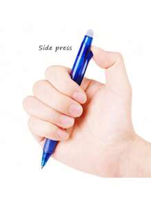 1 Stück 0,5mm professionelles löschbares Kugelschreiber-Set mit großer Kapazität - 2 schwarz-blaue radierbare Stifte + 10 Nachfüllpatronen + 1 Radiergummi - waschbarer Löschbarer Zauberstift, geeignet für Büro, Schreibwaren, Schulanfang