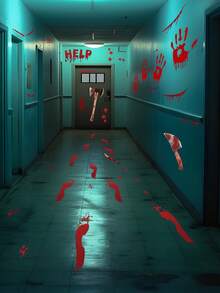 1Set Halloween Blood Hand & Footprint Wall Stickers - Spooky Red Stains, For Home Decor, Perfect For Trick-Or-Treaters, Anime & Horror Fans, Self-Adhesive Vinyl, Festive Home Accent | Spooky Theme Decor | Halloween Decorations Halloween Decor Christmas Decoration Thanksgiving Wedding Home Decor Home Decor Fall Decor Autumn Decor Birthday Decorations For Gifts Party Supplies Indoor Holiday Festival Decor Wall Decor Halloween Ornaments - Multicolor - View 7