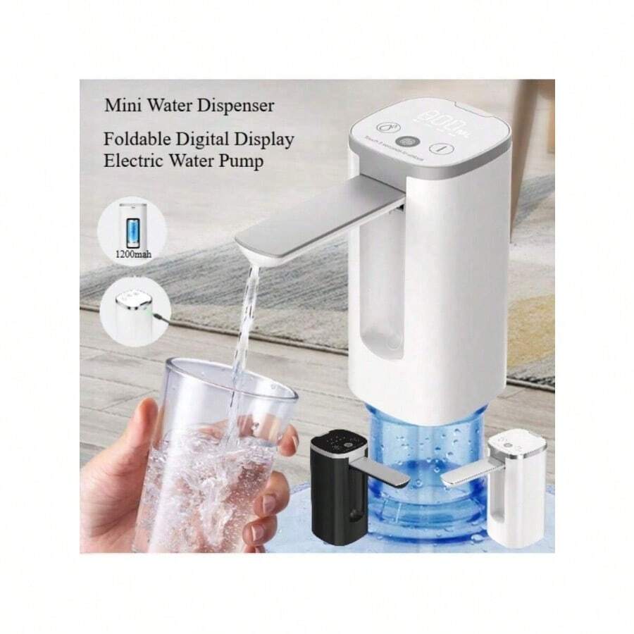 Portable Foldable Electric Water Pump Dispenser, Adjustable Flow Rate - USB Rechargeable, 800mAh Lithium Battery, Suitable For Household Use, Perfect Holiday Or Valentine's Day Gift, Home Water Dispenser | Modern Pump Design | USB Rechargeable Pump