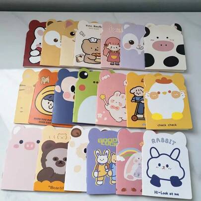Bộ 10/20/30 cuốn sổ tay mini hình động vật - Họa tiết động vật hoạt hình dễ thương kèm những câu trích dẫn truyền cảm hứng, hình ếch, lợn, thỏ và nhiều loài động vật khác, giấy kẻ dòng, kích thước nhỏ gọn, thích hợp làm quà tặng Giáng sinh, phần thưởng văn phòng, đồ dùng học tập (giấy bền), thiết kế vui nhộn, quà tặng tựu trường, phần thưởng học sinh.