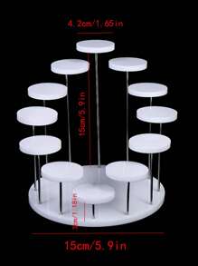 Acrylic Cupcake Stand Round Jewelry Display Stand,Multi-Layer Ring Display Stand Cupcake Holder,Cake Dessert Stand Party Decoration Essentials,Multi-Layer Round Dessert Cake Placing Rack,Suitable For Rings And Earrings, Miniature Statues, Black And Clear Wedding Accessories