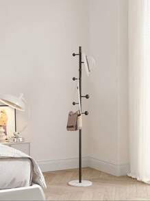 1pc Marble Baseball Jersey Hanger, Marble Floor-Standing Coat Rack, Luxury Cream Color Clothes Rack, Bedroom Floor Coat Hanger, Small Freestanding Garment Organizer, Creative Minimalist Coat Rack