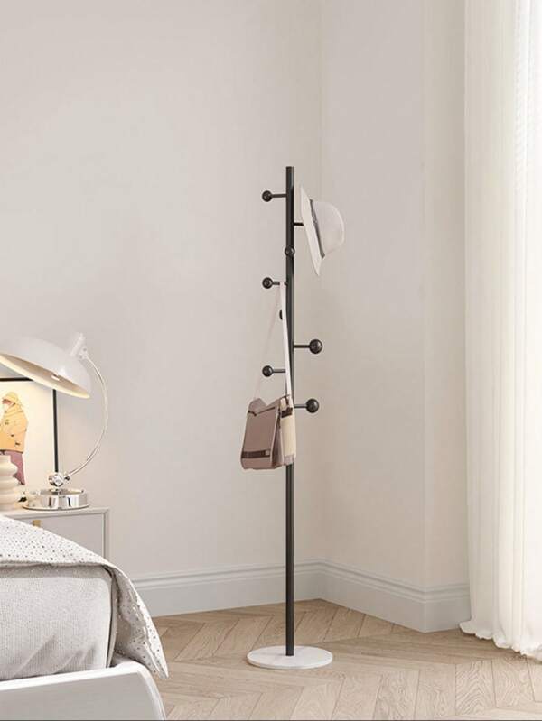 1pc Marble Baseball Jersey Hanger, Marble Floor-Standing Coat Rack, Luxury Cream Color Clothes Rack, Bedroom Floor Coat Hanger, Small Freestanding Garment Organizer, Creative Minimalist Coat Rack