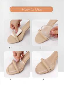 2片装硅胶自粘跖骨垫。防滑前脚掌垫，舒适高跟鞋鞋垫，前脚掌垫，男女通用柔软凝胶鞋垫