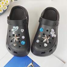 12 件 DIY 鞋饰装饰 - 闪亮星星、心形、几何水钻、非金属轻质材料、Y2K 时尚百搭可爱男女皆宜，适用于 EVA 凉鞋、拖鞋、可拆卸鞋面、节日礼物