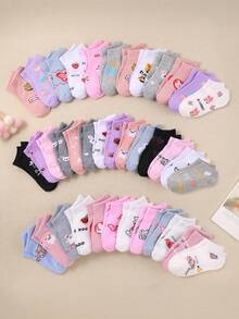 10 pares de calcetines para niños con patrones de animales de colores aleatorios, versátiles y cómodos, transpirables y suaves, adecuados para niños de 1 a 14 años, niñas adolescentes