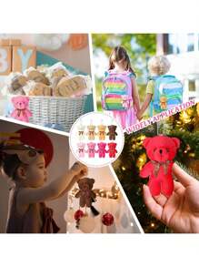 Set da 2 pezzi, set da 3 pezzi, set da 6 pezzi, da 1 a 20 pezzi di orsetti di peluche teddybear piccoli da 4,7 pollici,giocattoli di peluche, ciondoli per borse, regali per matrimoni e compleanni, decorazioni per torte di compleanno, matrimonio, feste e accessori fai-da-te