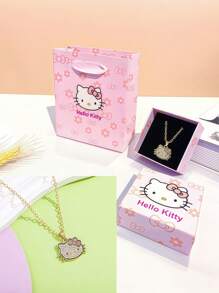 Sanrio 1pc Sanrio Hello Kitty Deluxe Jewelry Storage Gift Box. Sua aparência é requintada e pode ser usada para embrulhar colares, anéis, brincos e acessórios. É adequado para festas, festivais, cenários de propostas e é um excelente presente para amigos, exalando charme e uma vibração.