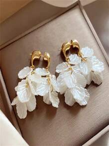 2pcs Petal Earrings For Women, Delicate Chic Unique Dainty Earring Studs 2025 New Fashion Jewelry