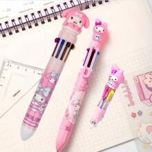 bandai 1 pennenset met 10 kleuren in de vorm van een cartoonfiguur (1 pen met 10 kleuren), schattige creatieve etui met tandpasta in de vorm van een kat, leuke organizer voor op het bureau van een student, cadeaudoos voor kantoorbenodigdheden, cartoonbalpen, set van 10 balpennen - snel drogende inkt, medium punt, leuke set kantoorbenodigdheden, geschikt voor tieners, krabbels, markeren, leuke etui, terug naar school