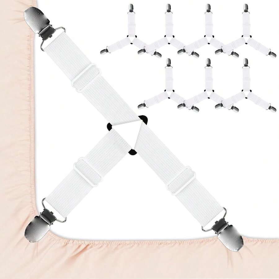 4pcs Bed Sheet Clips, Non-Slip Triangle Bed Sheet Clips, Adjustable Bed Sheet Clips
