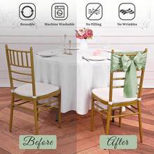24 buah Pita Kursi Satin, Ukuran 7"X108", Pita Kursi Hijau Sage, Penutup Kursi Serbaguna untuk Pernikahan, Resepsi, Pesta, Ulang Tahun, Perjamuan, Restoran - MultiWarna - View 6