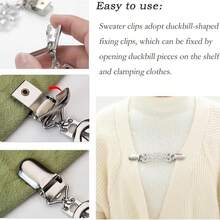 6pcs Vintage Clasp Clips, Retro Dress Clips For Sweater, Cardigan, Shirt, Blouse, Cape, Pants Waist, Ladies Fashion Accessories - Multicolor - View 6