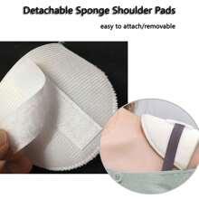 1 par de almohadillas para hombros de espuma esponjosa - Juego de realzadores de hombros con forro para prendas, protectores de hombros, sujetadores de tirantes acolchados para chaquetas, blazers y camisetas (Negro + Blanco)