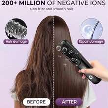 1Pc Cordless Hair Straightener Brush, Intellingent Temperatyre Control Model 26W/,3 Gears, Portable Hair Brush, For Travel, Touch Up On-The-Go, Frizz-Free Shine,Three Stable Adjustment Levels,30s Fast Heating, Gift For Women Pro Portable Hair Straightening Brush, Cordless Mini Straightener Comb,Perfect Valentine's Day And Christmas Gifts. Small Items For Hairstyle And Image Maintenance That Students And Office Workers Carry Around With Them