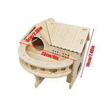 Wooden Hamster House, DIY Hamster Paradise, Hamster Hideaway, Including Multi-Room House, Suitable For Hamsters Or Similar Size Pets, Toy Accessories - 彩色 - 查看 21