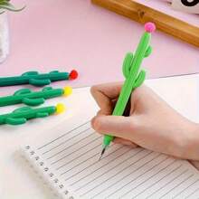 4 stylos-gel à prise douce, stylos créatifs en forme de cactus avec un haut en forme de fleur, articles de papeterie amusants pour l'école, le bureau et la maison - idées de petits cadeaux parfaits, fournitures scolaires, cadeaux pour enseignants, (couleurs aléatoires)