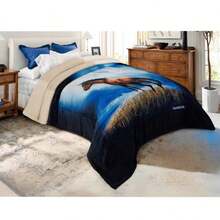 Cobertor Jumbo Matrimonial con Borrega – Súper Suave, Cálido y con Diseños Trendy para esta temporada  de Frio- Beautty Home - Mustang - Ver 2
