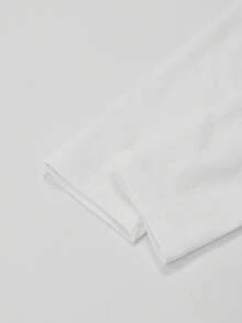 Áo thun nữ dáng ôm gợi cảm kiểu Mỹ, thiết kế độc đáo, màu trắng, thích hợp mặc mùa thu, xuân. - trắng - Xem 3