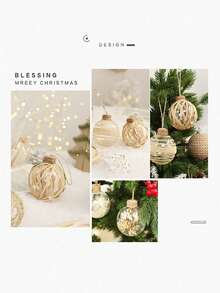 6个透明圣诞球装饰品，金色防碎圣诞球装饰品套装，适用于圣诞树、家居、办公室装饰、圣诞派对、婚礼礼物、家居装饰、房间装饰、圣诞礼物等。 - 彩色 - 查看 5