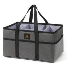 婴儿尿布收纳盒大容量婴儿尿布收纳篮便携式婴儿洗澡篮带手柄多功能婴儿尿布收纳盒带可拆卸隔板适用于家庭 - 彩色 - 查看 9