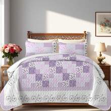 Purple Floral Checkered