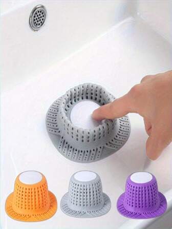 1 件装水槽防堵塞硅胶地漏盖，浴室排水口毛发防堵塞过滤器，下水道出口过滤网