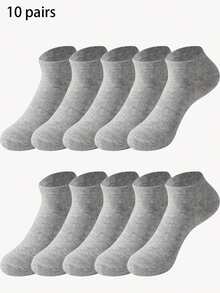 5/10 Paar weiße Knöchelsocken für Frauen, dünne Baumwoll-Freizeitsocken für Reisen, Schule, Büro, unisex - Weiss - Übersicht 11