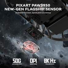 ATTACK SHARK Magnesium Alloy PAW3950 Gaming Mouse 8K,45g Magnesium Alloy SUPERLIGHT Mouse, PixArt PAW3950 Gaming Sensor, 8000Hz Wireless Polling Rate, 6 Adjustable DPI Up To 42000, BT/2.4G Wireless/Wired