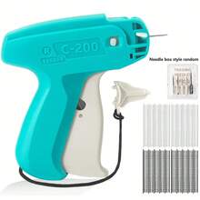 Pistola micro per etichettare gli indumenti, pistola per punto fine aggiornata, mini pistola per punto senza inceppamenti per abiti, kit di attrezzi per la riparazione rapida di indumenti con 6 aghi, 1000 fermacampioni neri e 1000 bianchi da 5 mm