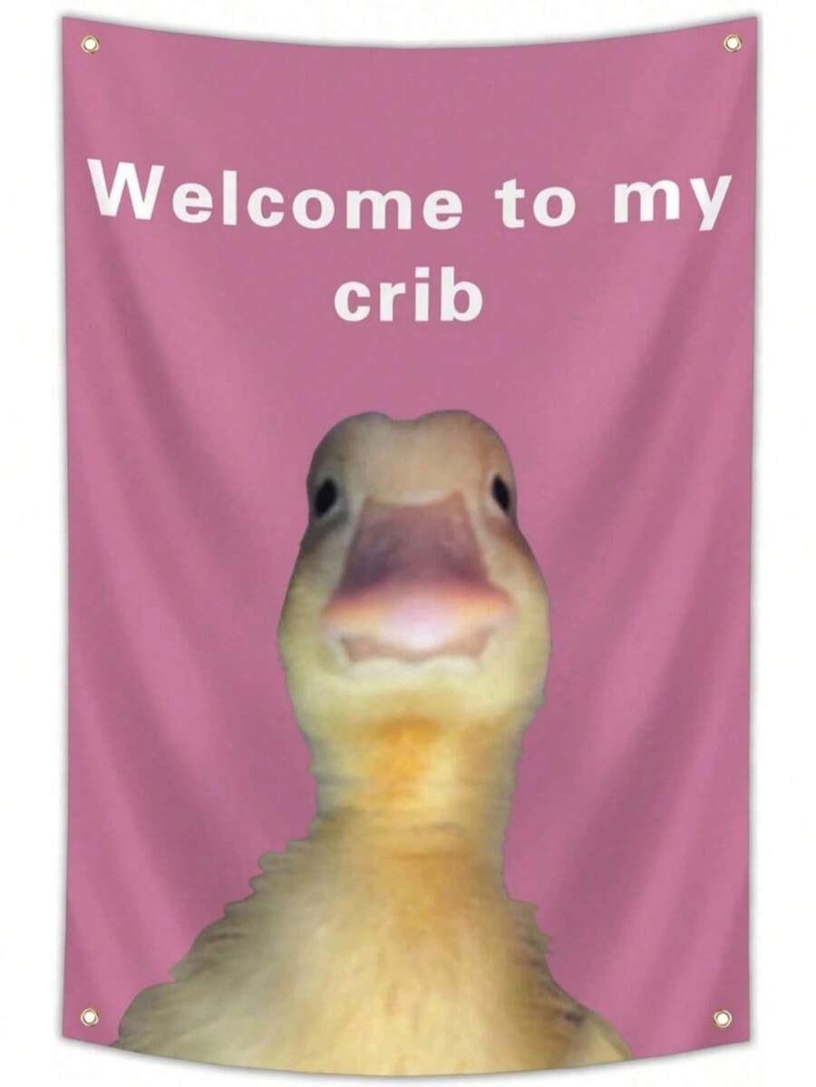 Welcome To My Crib Flag Funny Flags For Room Man Cave Wall Flag With Brass Grommets For College Dorm Room Decor,Outdoor,Parties(3ft*2ft) - Multicolor - View 1