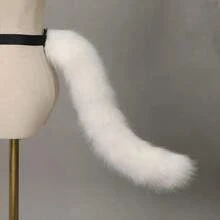 1件圣诞猫尾巴服装，可爱狐狸毛绒尾巴角色扮演猫女配饰尾巴带挂绳，适合万圣节、圣诞节、生日、家庭聚会、动漫角色扮演、情人节、圣诞礼物、新年礼物 - 彩色 - 查看 17