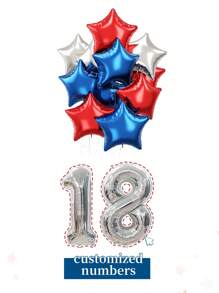 بالونات أرقام مخصصة بقياس 32 بوصة باللون الأسود والذهبي والفضي، أرقام لعيد الميلاد الخاص بك، كما وبالونات بأشكال نجمية بقياس 18 بوصة باللونين الأسود والفضي، الأسود والذهبي، الأحمر والأزرق والأبيض، مناسبة ل- عيد الميلاد وحفلات الاستحمام وعيد الزواج والسنة الجديدة والتخرج وحفلات التزيين