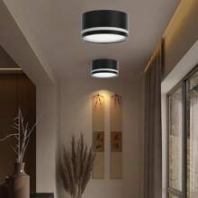 CANMEIJIA GX53 嵌入式吸顶灯，嵌入式壁灯，装饰吸顶灯，嵌入式/表面安装，黑色/白色可选，带/不带灯泡，铝制材料，兼容 GX53 灯泡，适用于商店、书房、卧室、客厅、咖啡厅、展厅、画廊、博物馆、走廊、入口，根据需要选择颜色