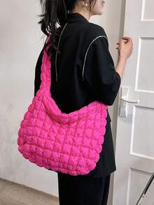 Large Tote Bag, Fashionable Embroidery Women's Casual Dumpling Bag