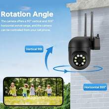 1080P High-Definition Wireless Security Camera, 2.4G Wireless WIFI 2-Megapixel Closed-Circuit Television Surveillance Camera, Rotatable And Tiltable 355°, App Control, USB Power Supply, No Battery Required, With Motion Detection Function - Multicolor - View 7