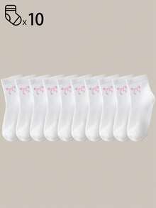 40 件/20 件/10 件男童女童儿童袜子套装 - 糖果色条纹纯色蝴蝶结/心形/涂鸦设计，柔软透气，男女通用婴儿幼儿青少年踝袜/中筒袜，适合学校运动日常穿着，青少年学生短袜/中筒袜，4 季黑白灰多色混合，儿童袜子，娃娃裙，猎豹印花，粉色袜子 - 彩色 - 查看 79