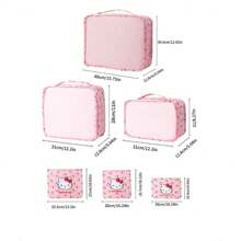 Sanrio 6pcs Travel Packing Cubes, Luggage Organizer Bags, Underwear & Shoes Storage Bags, Cartoon Series Organizer Set For Clothes And Shoes, Mesh And Solid Compartments, Suitable For Suitcase Packing And Wardrobe Organization, Great For Travel - Multicolor - View 3