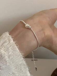 1 pieza Pulsera de bola de amor de alto brillo de lujo de plata de ley 925, pulsera elegante para mujer, regalo de San Valentín, cumpleaños, uso diario, vuelta al colegio