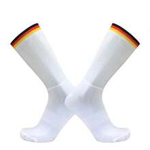 男女通用夏季骑行袜、白色条纹运动跑步自行车袜、防滑硅胶自行车袜、秋季袜子 - 彩色 - 查看 9
