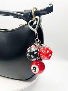 1pc Billiards 8 Ball Keychain Black/Pink/Red Creative Key Chain Personalized Bag Accessories Fun Pendant Bag/Key Universal Ornament Fashion Versatile Backpack Decor Keychain For Bag Car Accessories For Women - Multicolor - View 13