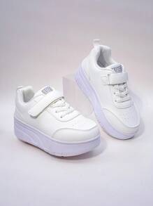 儿童四轮旱冰鞋，可拆卸旱冰鞋，户外运动鞋，男女童休闲运动鞋 - 白色 - 查看 3