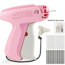 Pistola micro per etichettare gli indumenti, pistola per punto fine aggiornata, mini pistola per punto senza inceppamenti per abiti, kit di attrezzi per la riparazione rapida di indumenti con 6 aghi, 1000 fermacampioni neri e 1000 bianchi da 5 mm