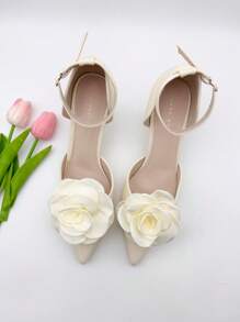 2pcs Elegant Fabric Rose Decorative Shoe Clips - Perfect For Weddings, Bridal Parties And High Heels
